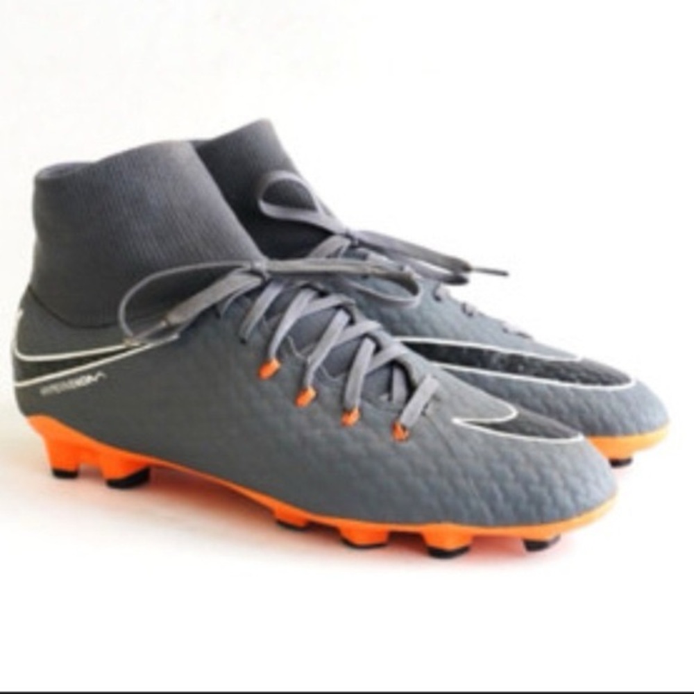 Nike Hypervenom Phantom FG 8.5 Nikeskin Unisex Gray Orange Soccer Shoes Woman 9